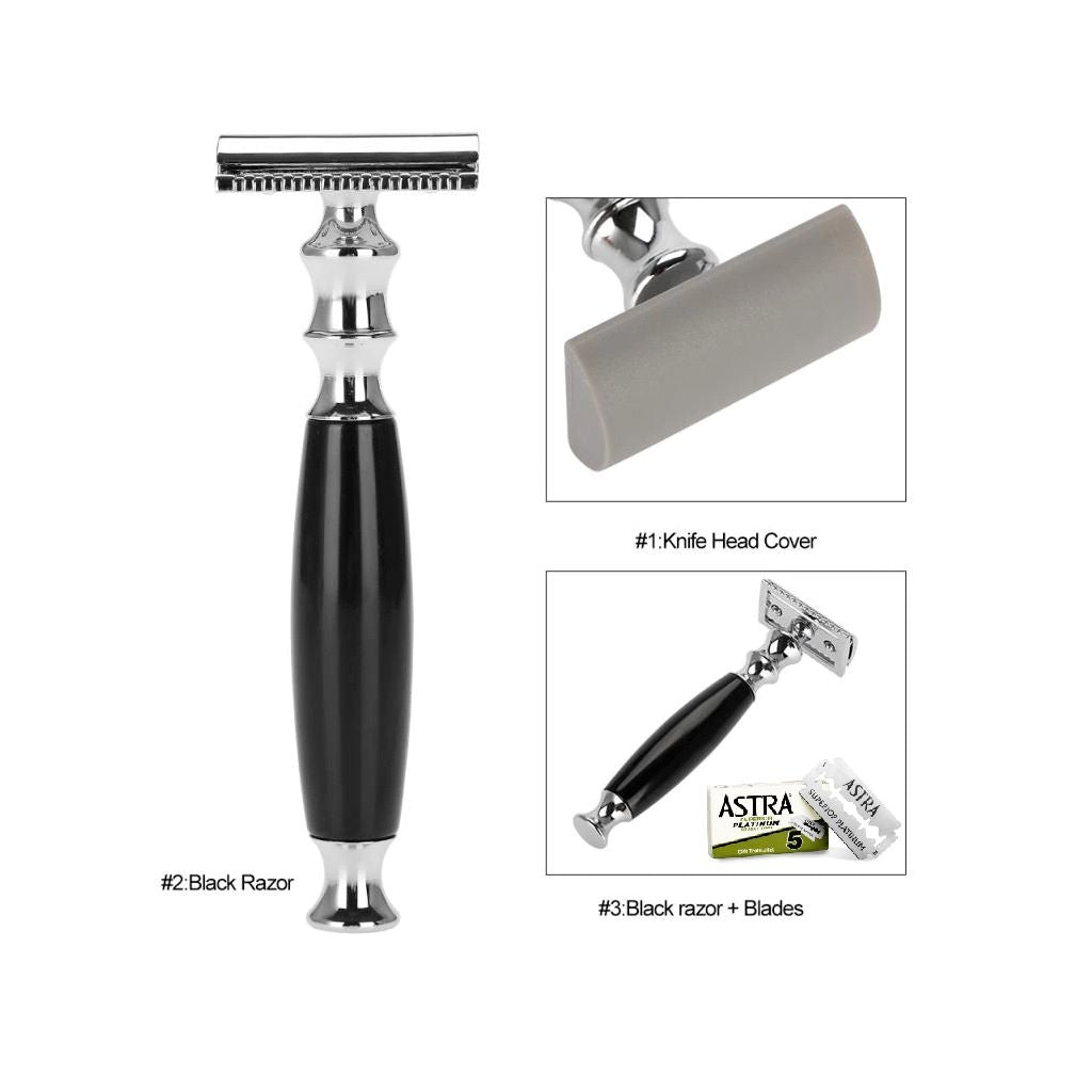 Classic Comfort with a Sleek Edge – Black Acrylic Safety Razor
