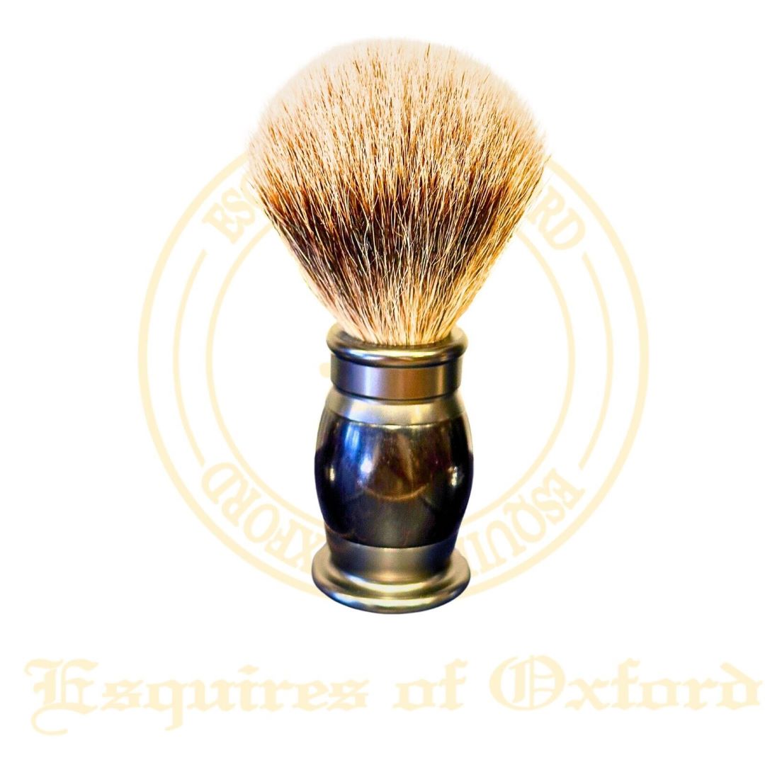 Steel Handle Shaving Brush with 21mm Badger Hair – Esquires of Oxford UK