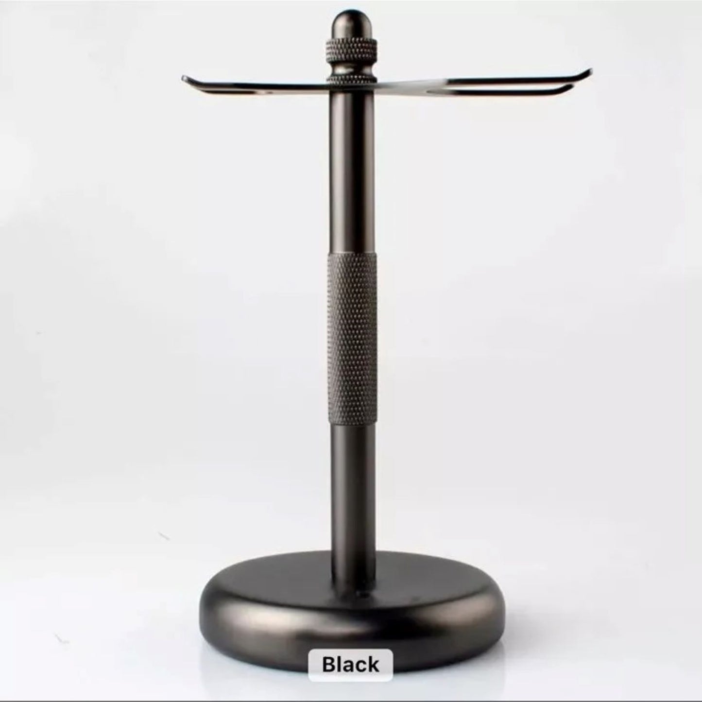 Black Matte Heavy Shaving Stand Razor and Brush Holder