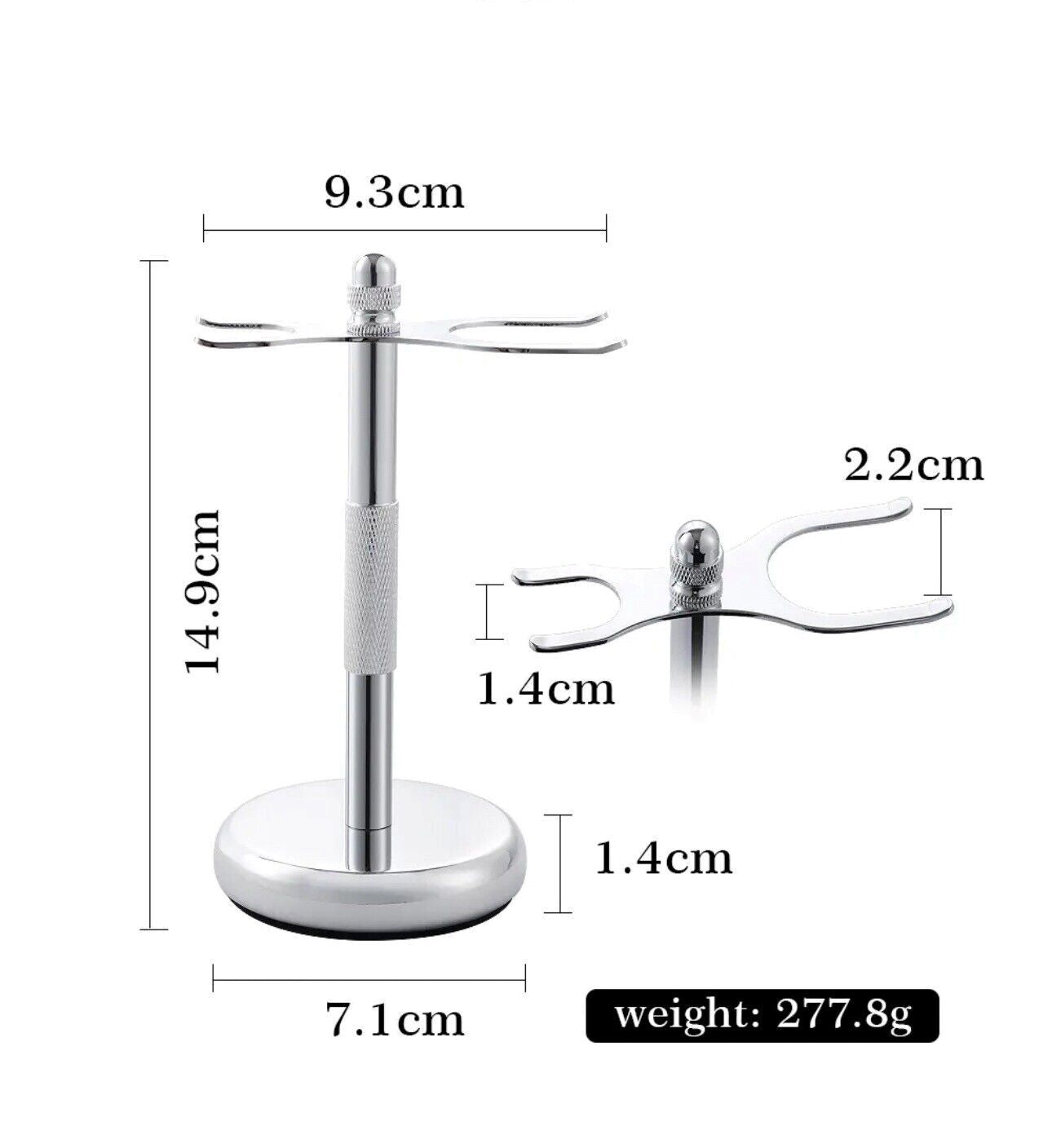Black Matte Heavy Shaving Stand Razor and Brush Holder