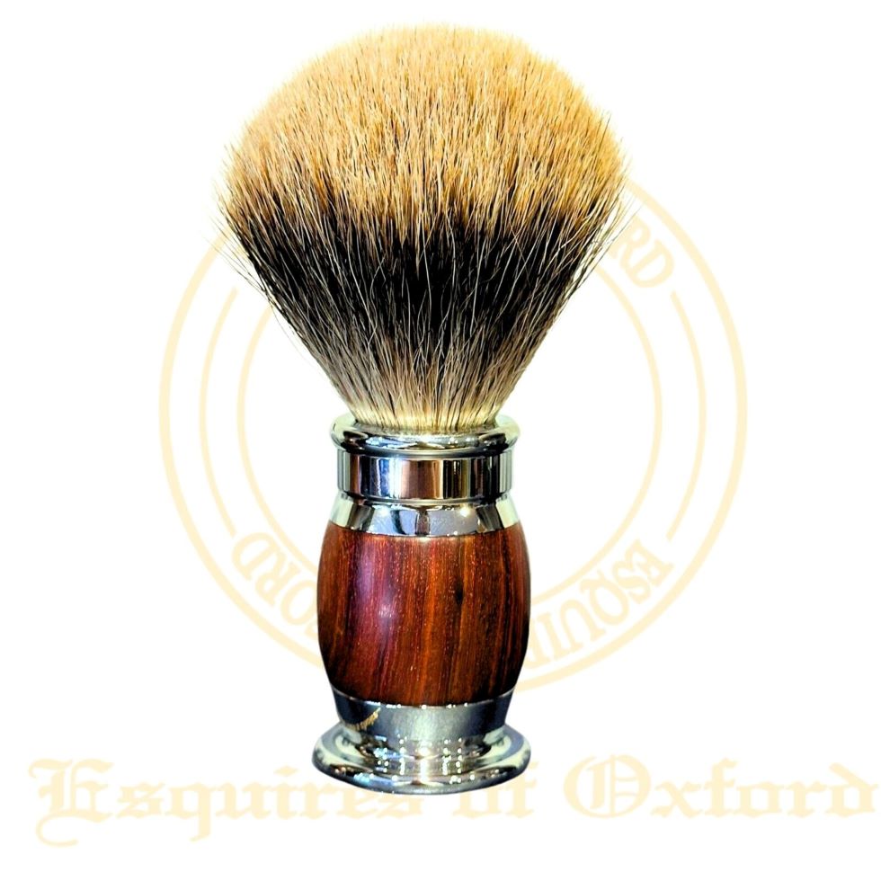 Premium Shaving Brush with Stainless Steel & Red Wood Handle – 21mm Badger Hair