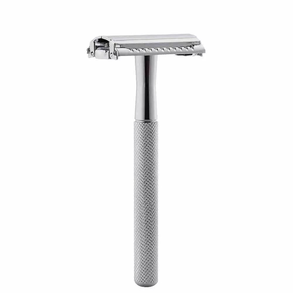 Esquires of Oxford Butterfly Safety Razor – Silver Steel Handle