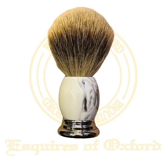 Esquires of Oxford White Marble Shaving Brush – 21mm Badger Hair