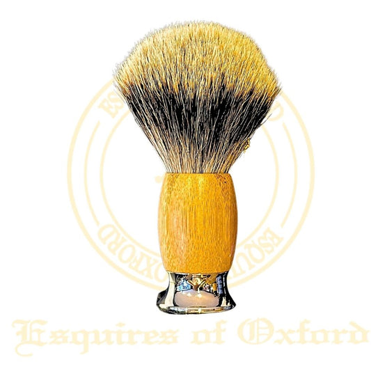 Esquires of Oxford Shaving Brush with Steel & Wood Handle – 21mm Badger Hair