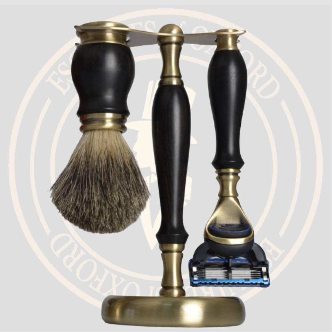 Royal Esquires Badger Hair Shaving Set Black Wood Handle