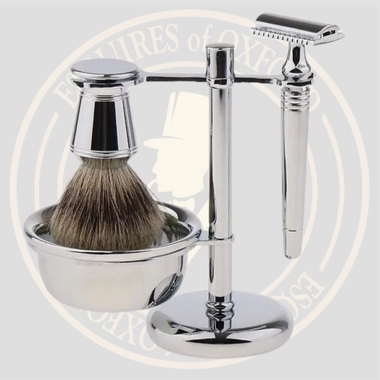 Ford Esquires Full Stainless Steel Badger Hair Shaving Set