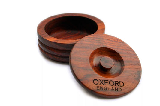 Handcrafted Oxford England wooden shaving soap bowl in rosewood